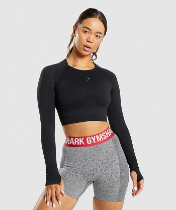 Long Sleeve Gymshark Flex Sports Mujer Negras | CO 2301AHK